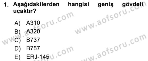 Havacılığa Giriş Dersi 2016 - 2017 Yılı (Vize) Ara Sınav Soruları 1. Soru