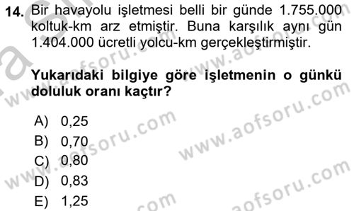 Havacılığa Giriş Dersi 2016 - 2017 Yılı (Vize) Ara Sınav Soruları 14. Soru