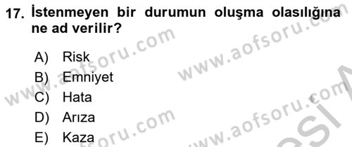 Havacılığa Giriş Dersi 2016 - 2017 Yılı (Vize) Ara Sınav Soruları 17. Soru