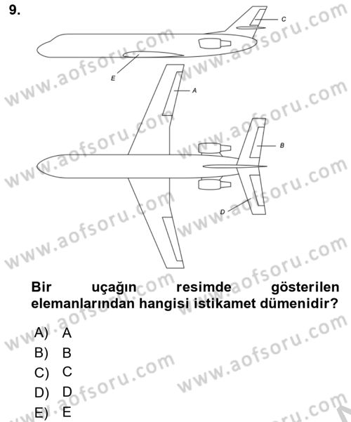 Havacılığa Giriş Dersi 2016 - 2017 Yılı (Vize) Ara Sınav Soruları 9. Soru