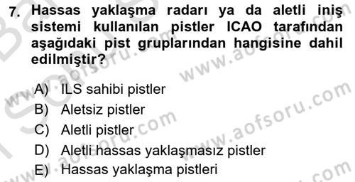 Havacılığa Giriş Dersi 2016 - 2017 Yılı (Final) Dönem Sonu Sınav Soruları 7. Soru