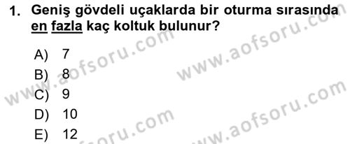 Havacılığa Giriş Dersi 2021 - 2022 Yılı (Final) Dönem Sonu Sınav Soruları 1. Soru