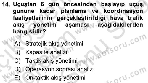 Havacılığa Giriş Dersi 2021 - 2022 Yılı (Final) Dönem Sonu Sınav Soruları 14. Soru