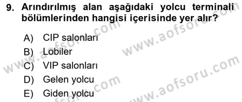 Havacılığa Giriş Dersi 2021 - 2022 Yılı Yaz Okulu Sınav Soruları 9. Soru