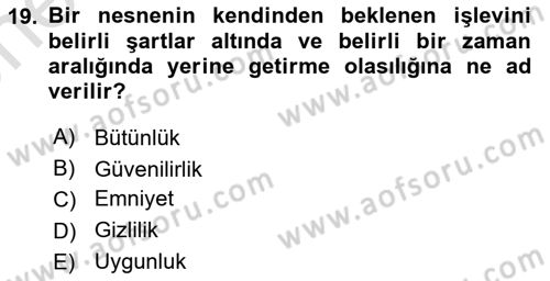 Havacılığa Giriş Dersi 2023 - 2024 Yılı (Vize) Ara Sınav Soruları 19. Soru