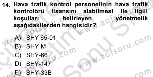 Havacılığa Giriş Dersi 2023 - 2024 Yılı (Final) Dönem Sonu Sınav Soruları 14. Soru