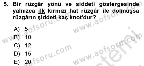 Havacılığa Giriş Dersi 2023 - 2024 Yılı (Final) Dönem Sonu Sınav Soruları 5. Soru