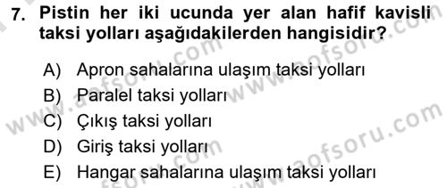 Havacılığa Giriş Dersi 2023 - 2024 Yılı (Final) Dönem Sonu Sınav Soruları 7. Soru