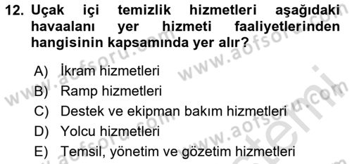 Havacılığa Giriş Dersi 2023 - 2024 Yılı Yaz Okulu Sınav Soruları 12. Soru