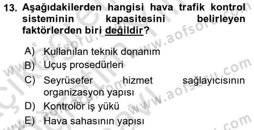 Havacılığa Giriş Dersi 2023 - 2024 Yılı Yaz Okulu Sınav Soruları 13. Soru