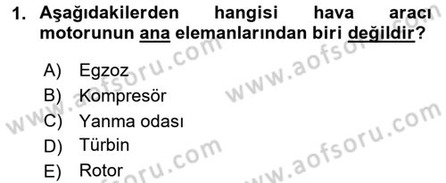Havacılığa Giriş Dersi 2024 - 2025 Yılı (Vize) Ara Sınav Soruları 1. Soru