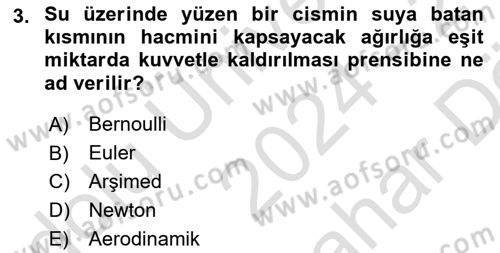 Havacılığa Giriş Dersi 2024 - 2025 Yılı (Vize) Ara Sınav Soruları 3. Soru