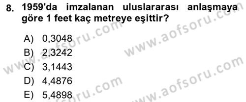 Havacılığa Giriş Dersi 2024 - 2025 Yılı (Vize) Ara Sınav Soruları 8. Soru