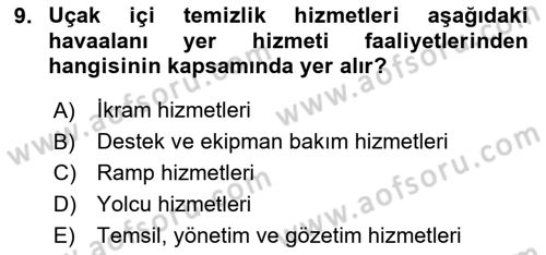 Havacılığa Giriş Dersi 2024 - 2025 Yılı (Final) Dönem Sonu Sınav Soruları 9. Soru