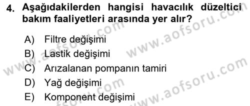 Havacılığa Giriş Dersi 2024 - 2025 Yılı Yaz Okulu Sınav Soruları 4. Soru