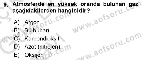 Uçak Bilgisi Ve Uçuş İlkeleri Dersi 2016 - 2017 Yılı (Vize) Ara Sınav Soruları 9. Soru