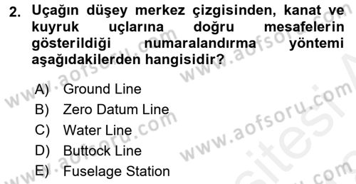 Uçak Bilgisi Ve Uçuş İlkeleri Dersi 2017 - 2018 Yılı (Final) Dönem Sonu Sınavı 2. Soru