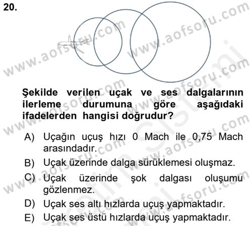 Uçak Bilgisi Ve Uçuş İlkeleri Dersi 2017 - 2018 Yılı (Final) Dönem Sonu Sınavı 20. Soru