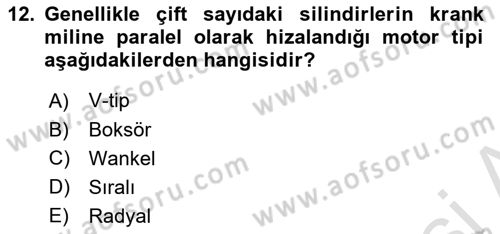 Uçak Bilgisi Ve Uçuş İlkeleri Dersi 2018 - 2019 Yılı 3 Ders Sınav Soruları 12. Soru