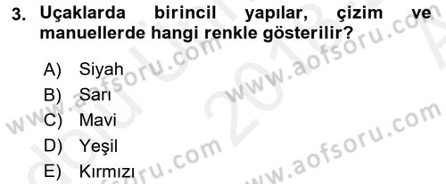 Uçak Bilgisi Ve Uçuş İlkeleri Dersi 2018 - 2019 Yılı (Vize) Ara Sınav Soruları 3. Soru