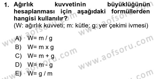 Uçak Bilgisi Ve Uçuş İlkeleri Dersi 2018 - 2019 Yılı Yaz Okulu Sınav Soruları 1. Soru