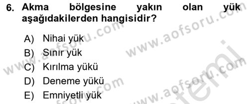 Uçak Bilgisi Ve Uçuş İlkeleri Dersi 2021 - 2022 Yılı (Vize) Ara Sınav Soruları 6. Soru