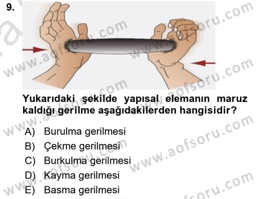 Uçak Bilgisi Ve Uçuş İlkeleri Dersi 2021 - 2022 Yılı (Vize) Ara Sınav Soruları 9. Soru