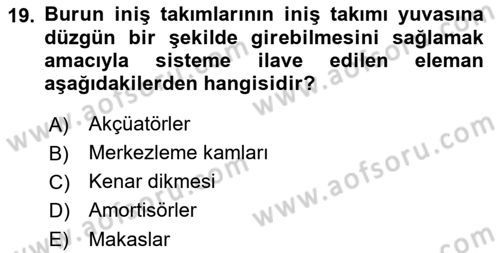 Uçak Bilgisi Ve Uçuş İlkeleri Dersi 2022 - 2023 Yılı (Vize) Ara Sınav Soruları 19. Soru