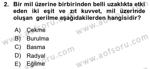 Uçak Bilgisi Ve Uçuş İlkeleri Dersi 2022 - 2023 Yılı (Vize) Ara Sınav Soruları 2. Soru