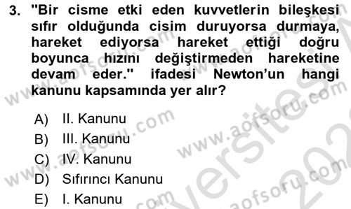 Uçak Bilgisi Ve Uçuş İlkeleri Dersi 2022 - 2023 Yılı (Vize) Ara Sınav Soruları 3. Soru