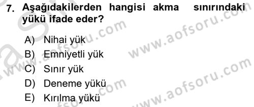 Uçak Bilgisi Ve Uçuş İlkeleri Dersi 2022 - 2023 Yılı (Vize) Ara Sınav Soruları 7. Soru