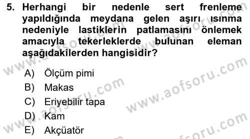 Uçak Bilgisi Ve Uçuş İlkeleri Dersi 2022 - 2023 Yılı Yaz Okulu Sınav Soruları 5. Soru