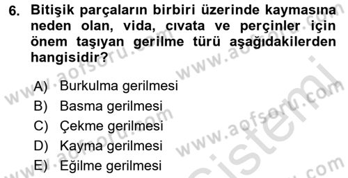 Uçak Bilgisi Ve Uçuş İlkeleri Dersi 2022 - 2023 Yılı Yaz Okulu Sınav Soruları 6. Soru