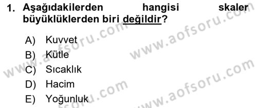 Uçak Bilgisi Ve Uçuş İlkeleri Dersi 2023 - 2024 Yılı (Vize) Ara Sınav Soruları 1. Soru
