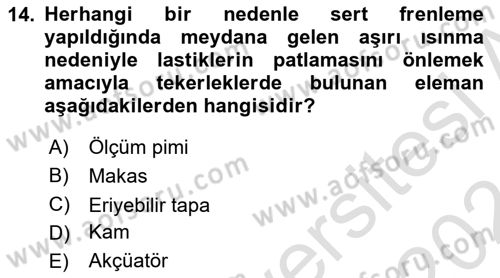 Uçak Bilgisi Ve Uçuş İlkeleri Dersi 2023 - 2024 Yılı (Vize) Ara Sınav Soruları 14. Soru