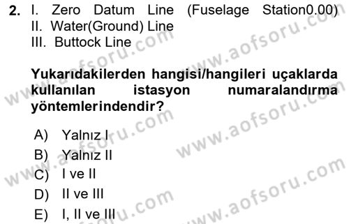 Uçak Bilgisi Ve Uçuş İlkeleri Dersi 2023 - 2024 Yılı (Vize) Ara Sınav Soruları 2. Soru