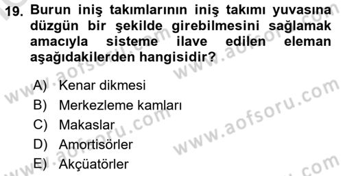 Uçak Bilgisi Ve Uçuş İlkeleri Dersi 2025 - 2026 Yılı (Vize) Ara Sınav Soruları 19. Soru