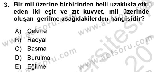 Uçak Bilgisi Ve Uçuş İlkeleri Dersi 2025 - 2026 Yılı (Vize) Ara Sınav Soruları 3. Soru