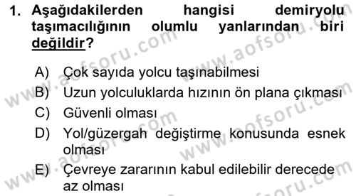 Hava Taşımacılığı Dersi 2016 - 2017 Yılı (Vize) Ara Sınav Soruları 1. Soru