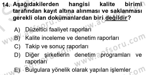 Hava Taşımacılığı Dersi 2016 - 2017 Yılı (Final) Dönem Sonu Sınav Soruları 14. Soru