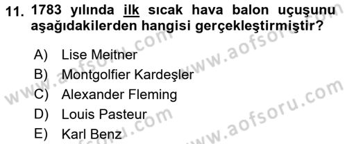 Hava Taşımacılığı Dersi 2017 - 2018 Yılı (Vize) Ara Sınav Soruları 11. Soru