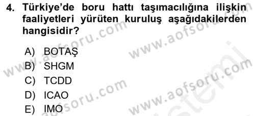 Hava Taşımacılığı Dersi 2017 - 2018 Yılı (Vize) Ara Sınav Soruları 4. Soru