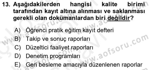 Hava Taşımacılığı Dersi 2017 - 2018 Yılı (Final) Dönem Sonu Sınav Soruları 13. Soru