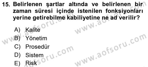 Hava Taşımacılığı Dersi 2017 - 2018 Yılı (Final) Dönem Sonu Sınav Soruları 15. Soru