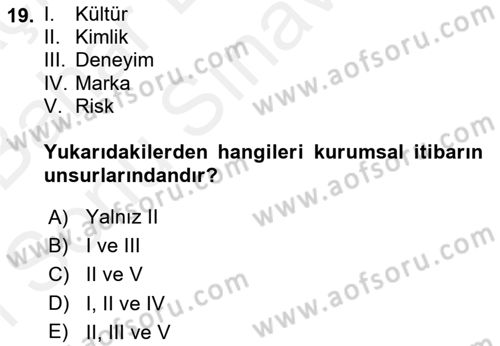 Hava Taşımacılığı Dersi 2017 - 2018 Yılı (Final) Dönem Sonu Sınav Soruları 19. Soru