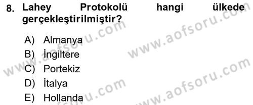 Hava Taşımacılığı Dersi 2017 - 2018 Yılı (Final) Dönem Sonu Sınav Soruları 8. Soru
