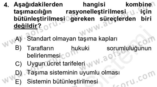 Hava Taşımacılığı Dersi 2018 - 2019 Yılı (Vize) Ara Sınav Soruları 4. Soru