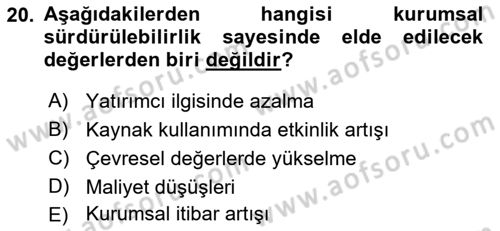 Hava Taşımacılığı Dersi 2018 - 2019 Yılı (Final) Dönem Sonu Sınav Soruları 20. Soru