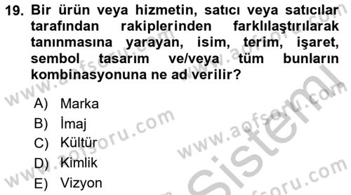 Hava Taşımacılığı Dersi 2018 - 2019 Yılı Yaz Okulu Sınav Soruları 19. Soru