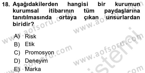Hava Taşımacılığı Dersi 2020 - 2021 Yılı Yaz Okulu Sınav Soruları 18. Soru